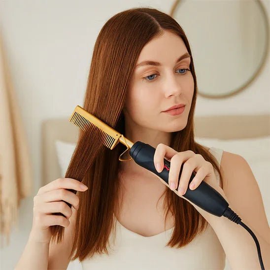 Peigne Chauffant Original - Lissage Parfait & Brillance Intense - Maison Princesse