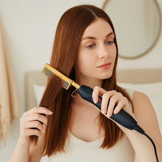 Peigne Chauffant Original - Lissage Parfait & Brillance Intense - Maison Princesse