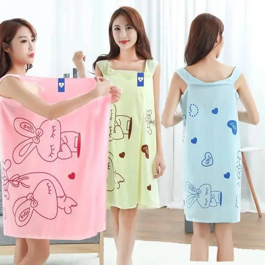 Serviette de Bain Portable Épaissie – Modèle "Lapin Amour" - Maison Princesse