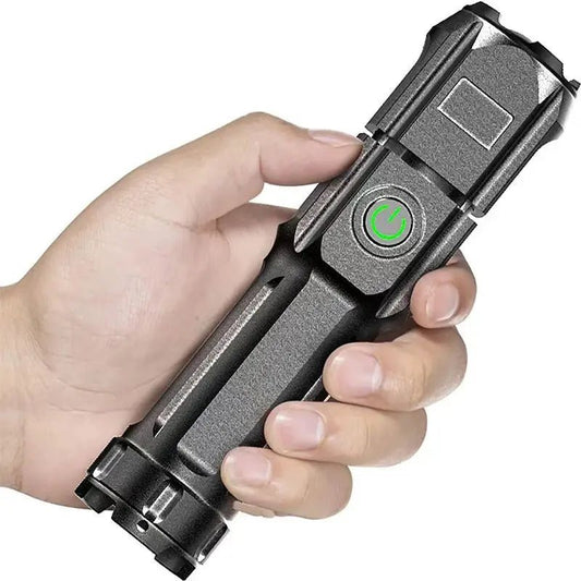 Lampe Torche Tactique Télescopique Rechargeable – 4 Modes d’Éclairage - Maison Princesse