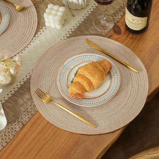 Ensemble de 6 sets de table ronds tressés pour un aspect chic - Maison Princesse