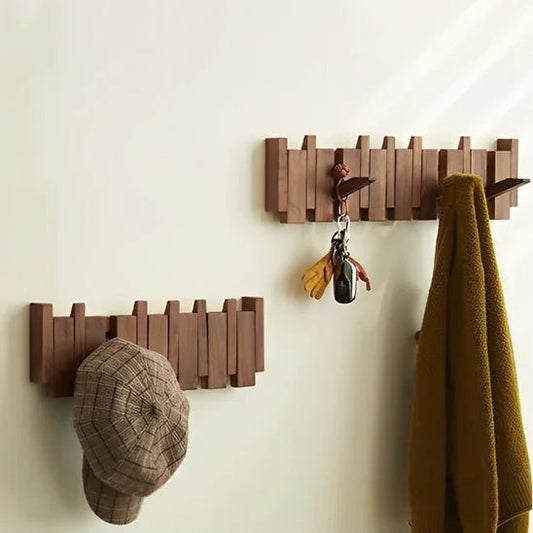 Porte-manteau bois massif 5 patte - Rangement entrée murale - Maison Princesse