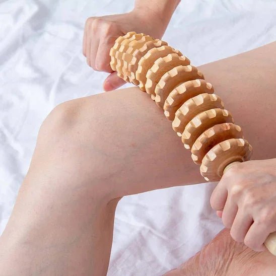 Rouleau de Massage en Bois Naturel - Soulagement Musculaires - Maison Princesse