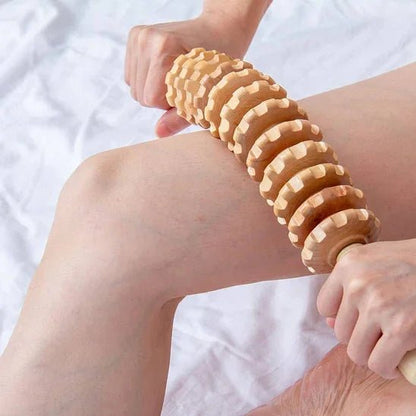 Rouleau de Massage en Bois Naturel - Soulagement Musculaires - Maison Princesse