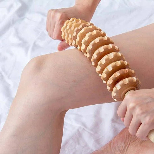 Rouleau de Massage en Bois Naturel - Soulagement Musculaires - Maison Princesse