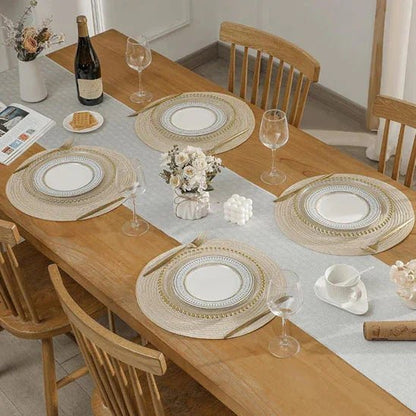 Ensemble de 6 sets de table ronds tressés pour un aspect chic - Maison Princesse