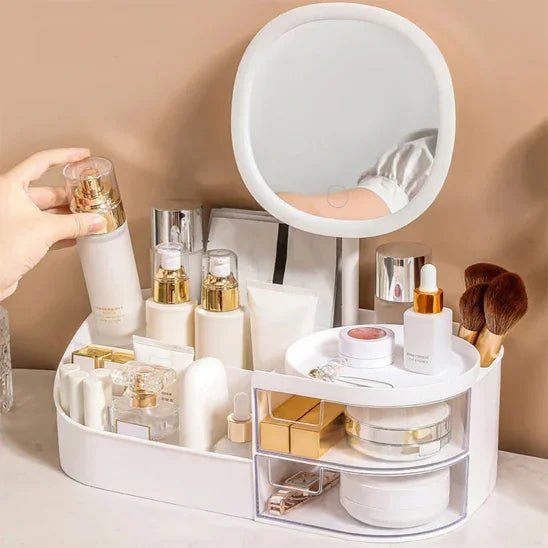 Boîte de Rangement de Maquillage avec Miroir - Maison Princesse