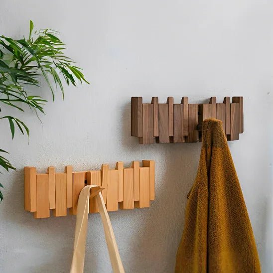 Porte-manteau bois massif 5 patte - Rangement entrée murale - Maison Princesse