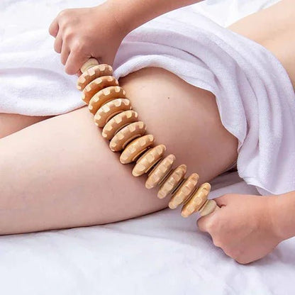 Rouleau de Massage en Bois Naturel - Soulagement Musculaires - Maison Princesse