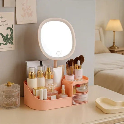 Boîte de Rangement de Maquillage avec Miroir - Maison Princesse