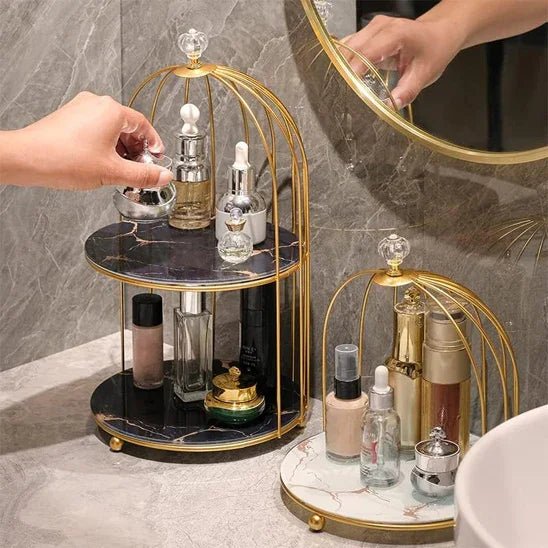 Organisateur de maquillage en métal - Élégance et fonctionnalité pour votre coiffeuse - Maison Princesse