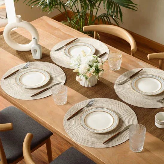 Ensemble de 6 sets de table ronds tressés pour un aspect chic - Maison Princesse