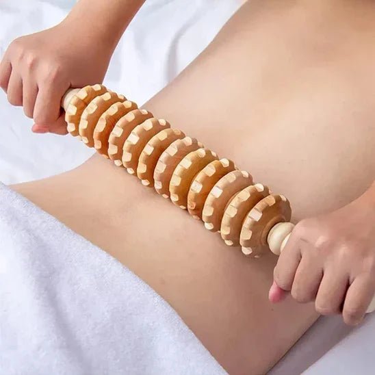 Rouleau de Massage en Bois Naturel - Soulagement Musculaires - Maison Princesse