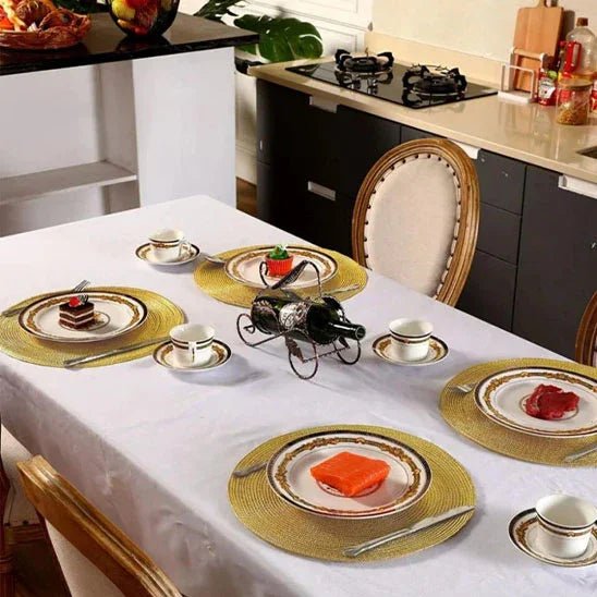 Ensemble de 6 sets de table ronds tressés pour un aspect chic - Maison Princesse
