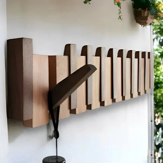 Porte-manteau bois massif 5 patte - Rangement entrée murale - Maison Princesse