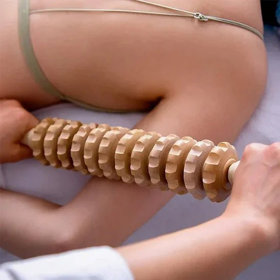 Rouleau de Massage en Bois Naturel - Soulagement Musculaires - Maison Princesse