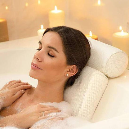 Oreiller de bain avec ventouses soutien ergonomique pour la tête, le cou et le dos - Maison Princesse