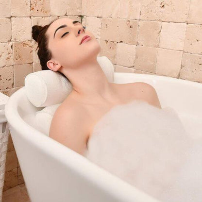 Oreiller de bain avec ventouses soutien ergonomique pour la tête, le cou et le dos - Maison Princesse
